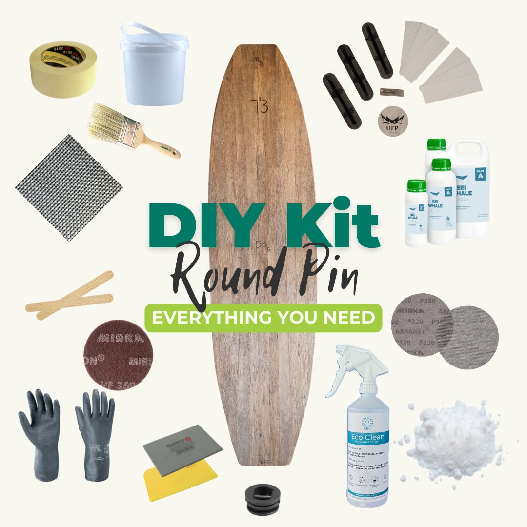 DIY Agave Surfboard Starter Kit Midlength Round Pin 7'3 – Everything You Need to Shape Your Own Board 