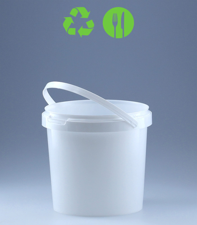 Recyclable round-bucket with lid